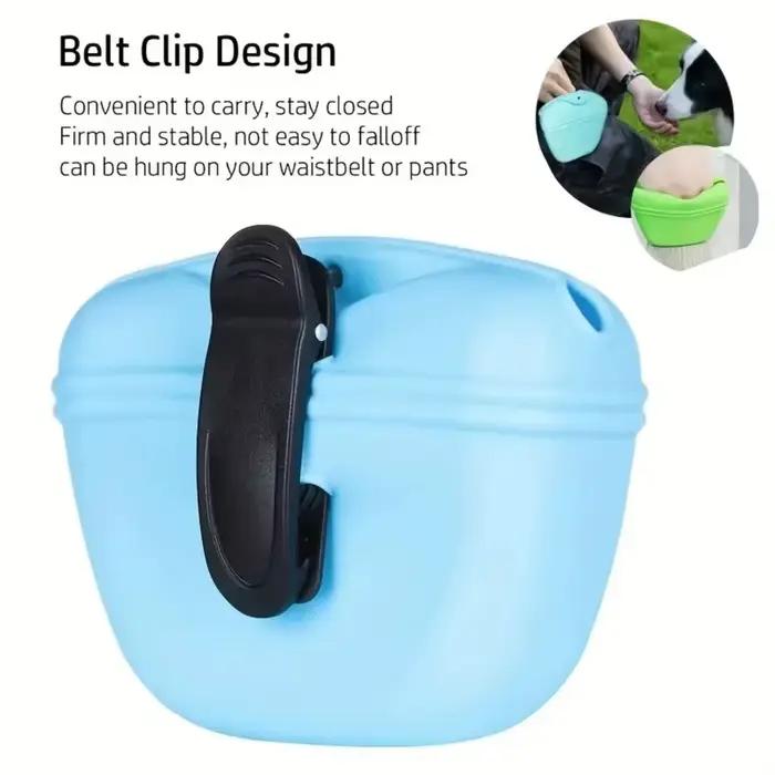 Sac de formation pour chien portable en silicone de qualité alimentaire avec sac de friandises et distributeur de nourriture – Pratique et facile à utiliser