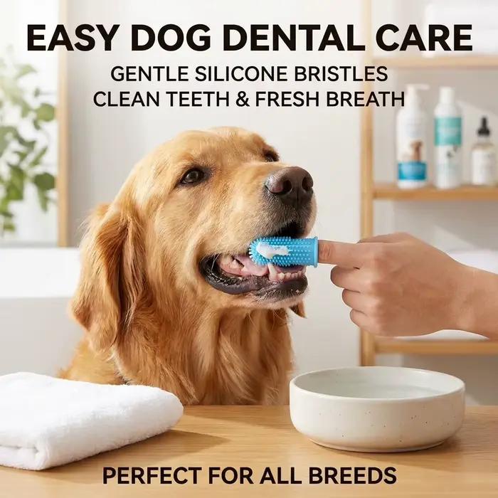 Brosse à dents souple en silicone pour chien et chat
