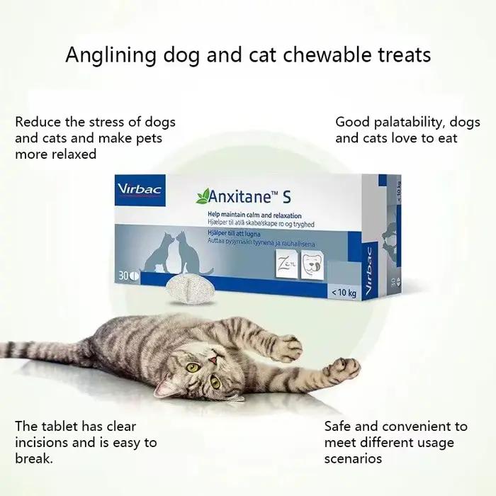 Virbac Anxitane-Friandises pour chiens et chats, 30 comprimés à mâcher pour instituts soulignés
