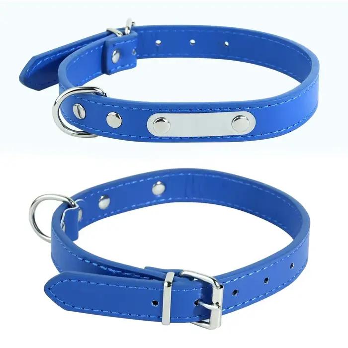 Collier de chien en cuir PU personnalisé colliers de chiens rembourrés doux nom de gravure gratuit pour petits moyens
