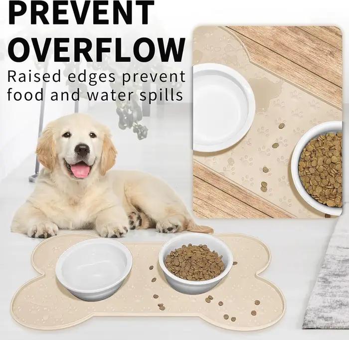 Tapis de nourriture pour chien anti-dérapant en Silicone