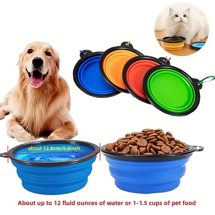 Bol de nourriture pour animaux de compagnie Portable bol TPR Durable
