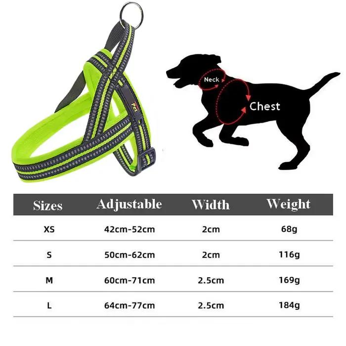 Harnais anti-traction pour chien - Nylon 1000D réglable pour grands chiens