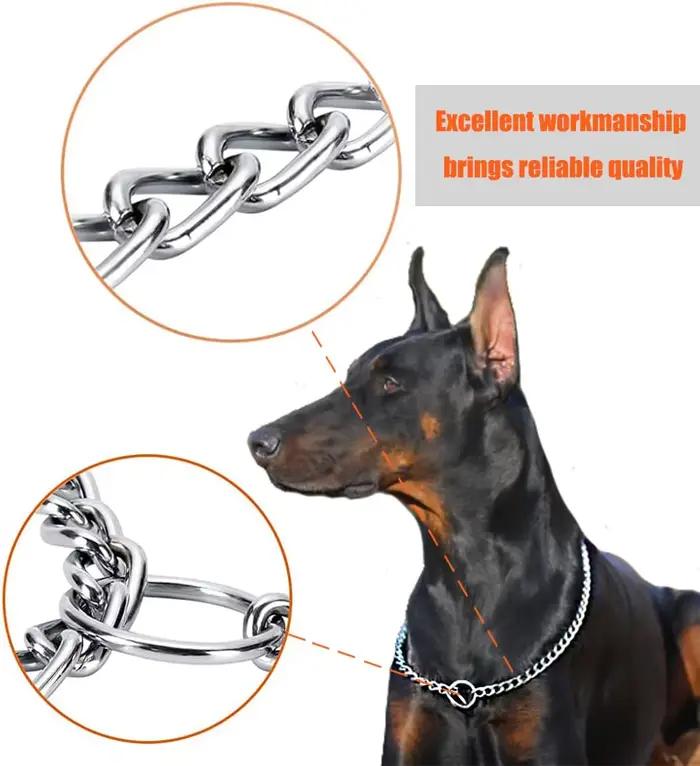 Collier de dressage sans soudure en acier inoxydable 304 pour chien