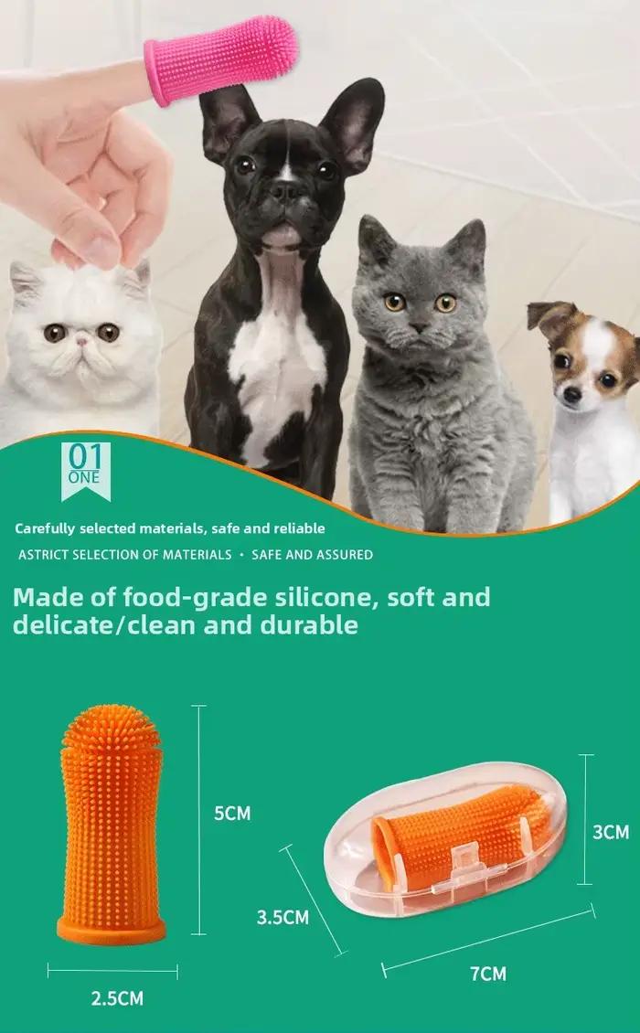 Brosse à dents souple en silicone pour chien et chat