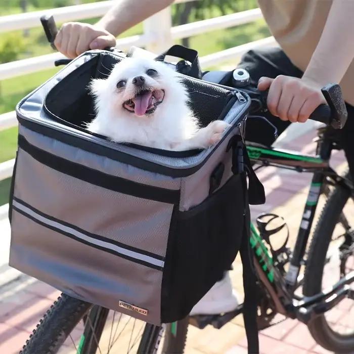 Mir de vélo en maille respirante pour animaux de compagnie, panier de vélo perfecemballages, guidon avant, petits et moyens chiens