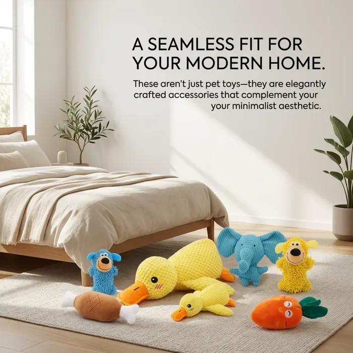 Jouet pour chien en peluche résistant aux morsures, durable, avec son de couinement, soulagement pour les dents, compagnon doux pour petits et grands chiens