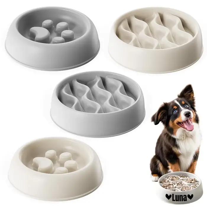 Bols à mangeoire lente Paw Print pour chiens