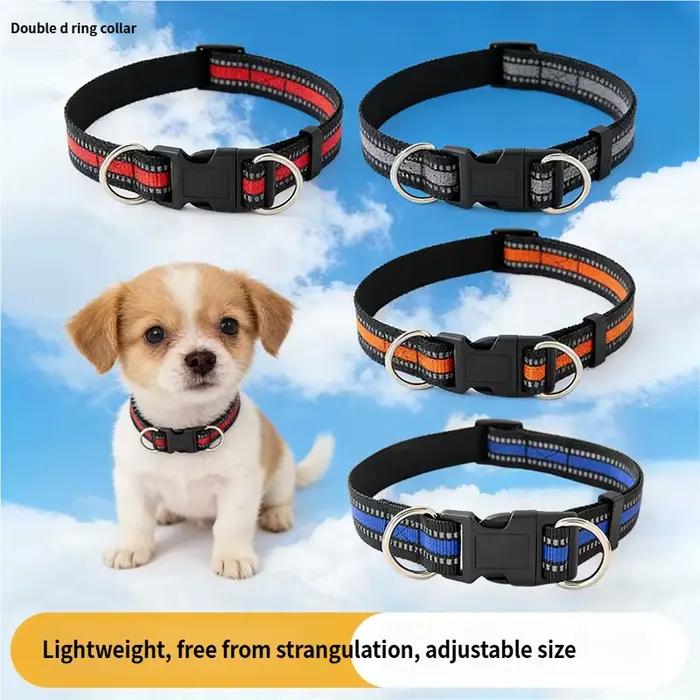 Collier pour chien avec double anneaux en D pour chiens de petite, moyenne et grande taille, harnais de promenade durable pour Labrador et Golden Retriever