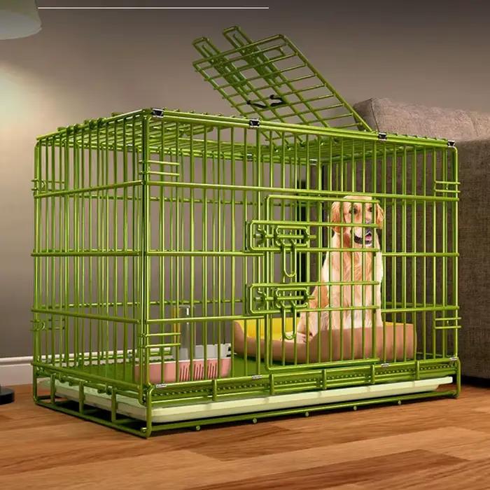 Cage à chien pliable en métal