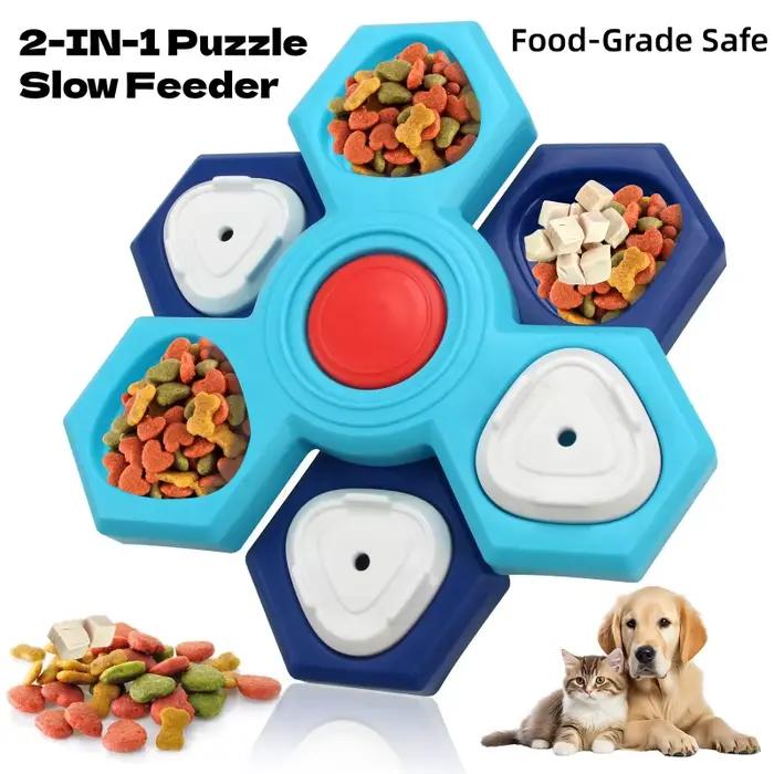Jouet distributeur de nourriture interactif pour chien, plateau de distribution lente, plastique non toxique, entraînement de l'intelligence, distributeur de friandises, anti-étouffement, soulagement 