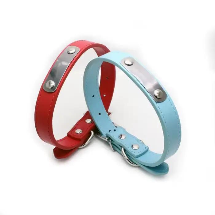 Collier de chien en cuir avec gravure gratuite