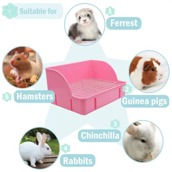 Bac à litière d'angle pour lapin, entraîneur de toilettes Durable pour furet, Hamster, cochon d'inde, petits animaux, fournitures pour animaux de compagnie, pot pour animaux