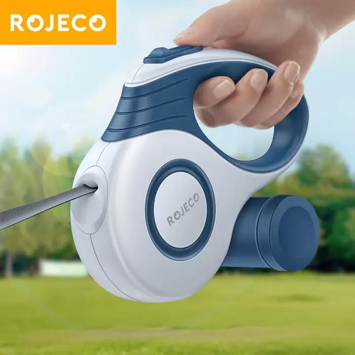 ROJECO laisse rétractable automatique pour chien 3M/5M corde extensible pour voyage en plein air marche randonnée