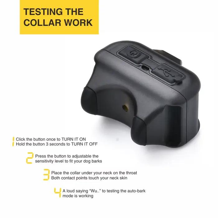 Collier électrique Rechargeable pour petit chien, Anti-aboiement automatique, entraînement pour chien, sans contrôle des aboiements, pour chiot, avec Mode choc