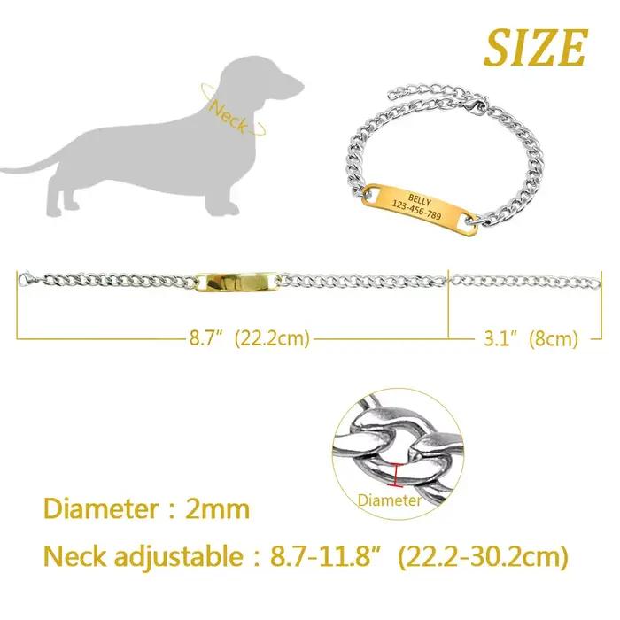 Collier chaîne personnalisé pour chien et chat