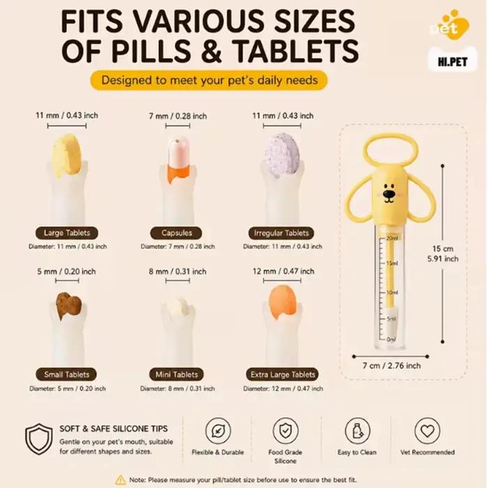 Distributeur de médicaments pour chats et chiens avec deux compartiments pour médicaments. Convient aux comprimés, capsules et médicaments liquides