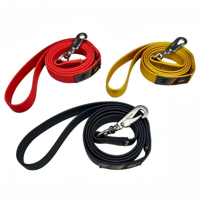 Laisse pour chien en silicone avec boucle en acier inoxydable