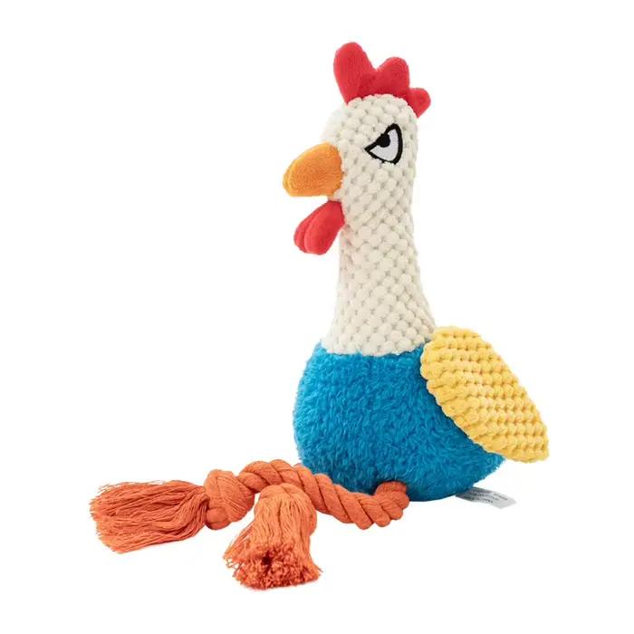 Corde de poulet brute en peluche pour chien, jouets pour coq, grincement, jouet Durable, cuisinier à mâcher, jouet sonore indestructible pour chiot, fournitures pour animaux de compagnie