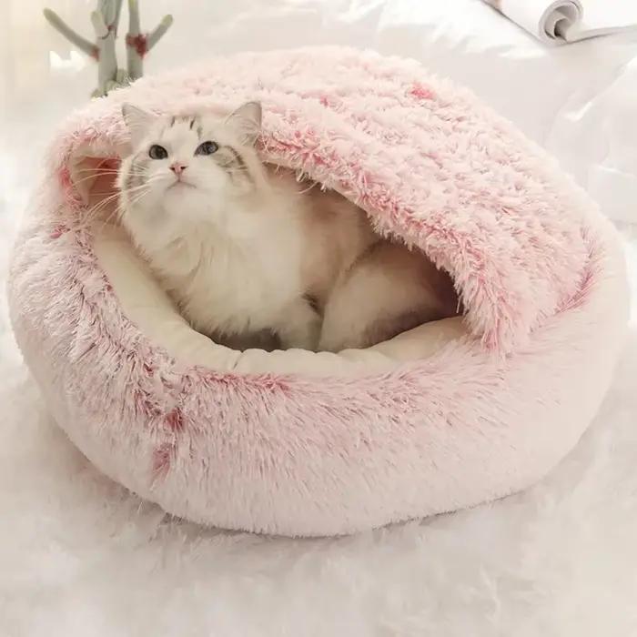 Chenil rond doux pour chien et chat