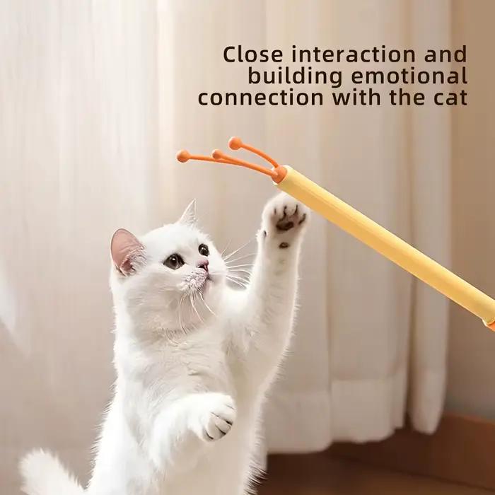 2 en 1 : Grattoir rétractable pour chat, masseur double face, baguette interactive pour chat, jouet pour chaton, pour le toilettage et le soulagement des démangeaisons