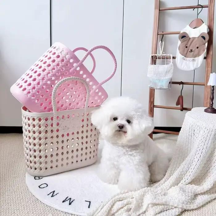 Sac de transport portable en plastique pour animaux de compagnie