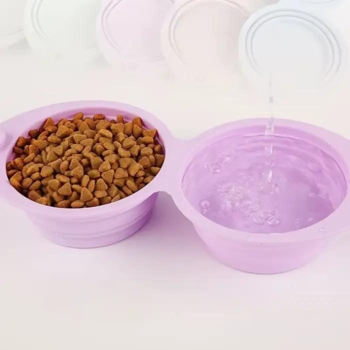 Double Filles Pliable en Silicone pour Chien et Chat