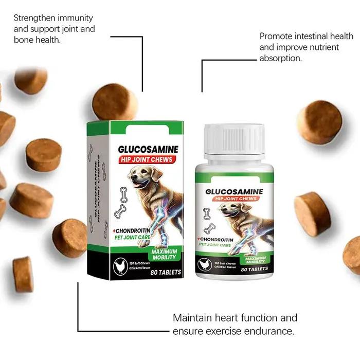 Compléments à mâcher pour chiens à base de glucosamine et chondroïtine – Soutien articulaire et de la mobilité pour