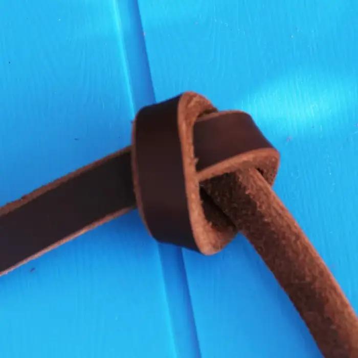 Laisse tressée en cuir véritable pour grand chien