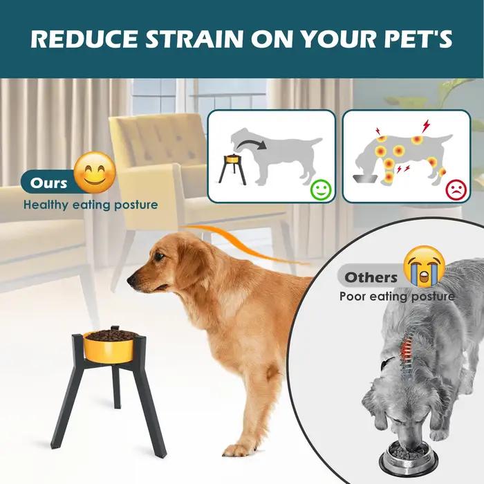 Support de bol surélevé en métal à largeur réglable pour chiens Extra Large