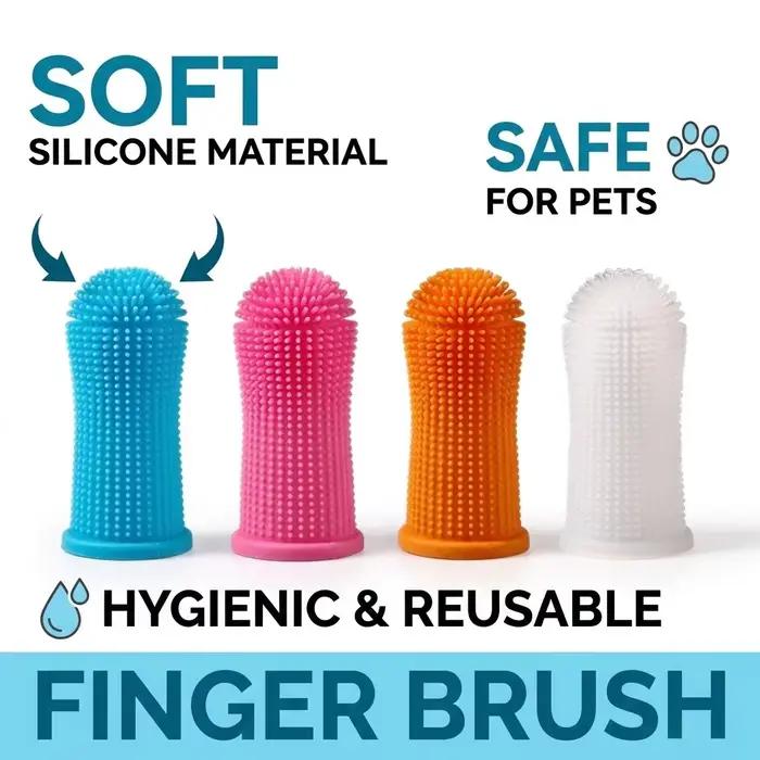 Brosse à dents souple en silicone pour chien et chat