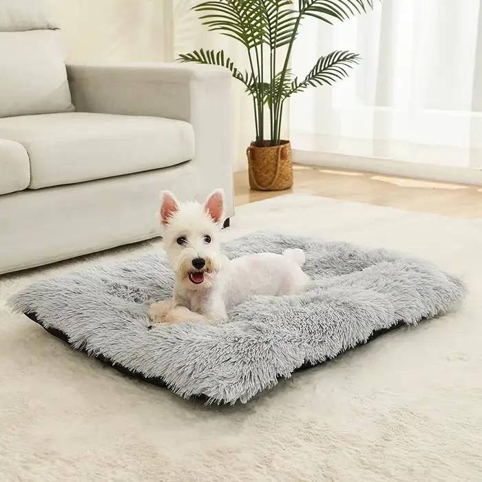 Lits doux pour chiens, maison en peluche longue et douce
