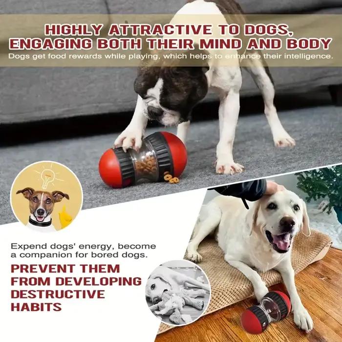 Jouet distributeur interactif de friandises pour chien, adapté à tous les types de mangeurs lents, jouets pour animaux de compagnie en plastique, apportant amusement et alimentation saine.