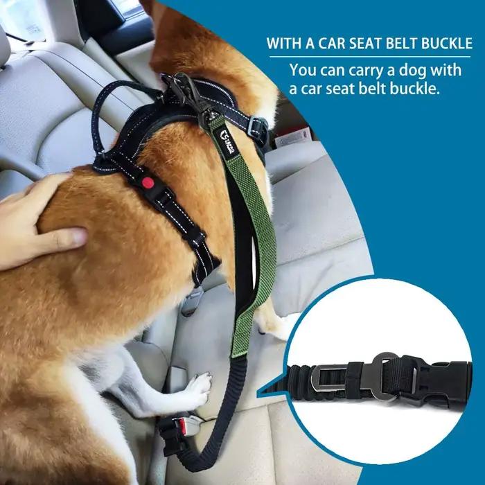 Laisse pour chien mains libres TSPRO pour la marche et la course avec ceinture de sécurité pour voiture