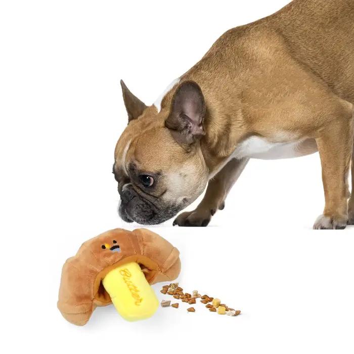 Croissant jouet pour chiens de compagnie en peluche soulager l'ennui chien jouets à mâcher nettoyage des dents race