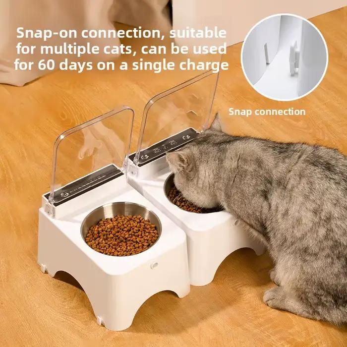 Gamelle automatique anti-poussière pour animaux de compagnie avec couvercle