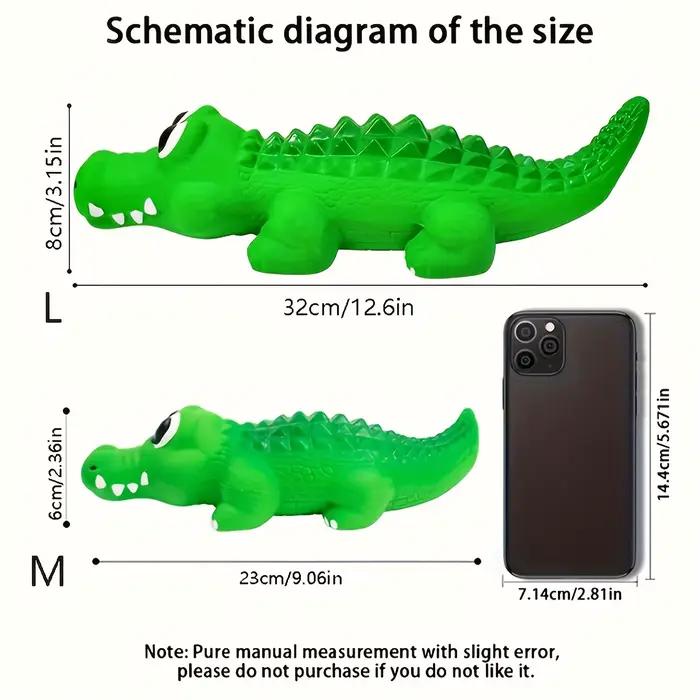 Jouet à mâcher pour chien en caoutchouc durable pour mâcheurs agressifs-latex en forme de crocodile avec son grinçant