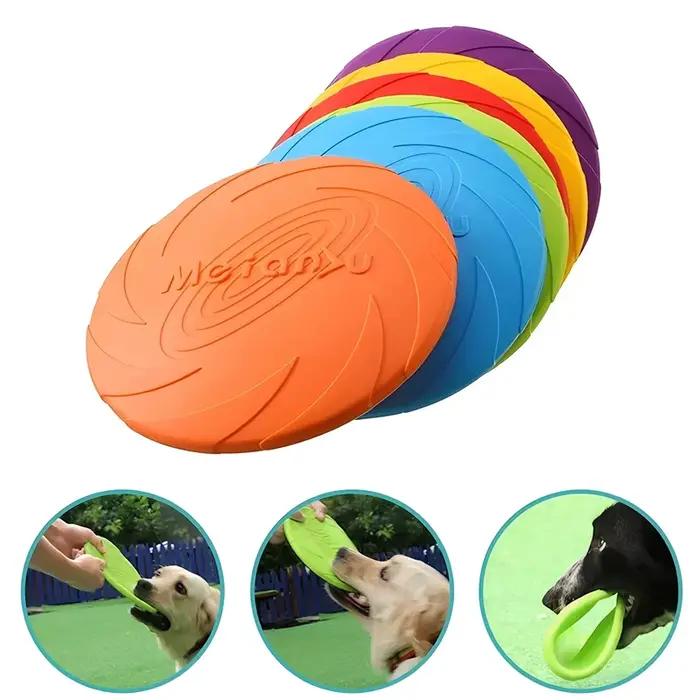 Jouets pour chiens, disque volant en Silicone