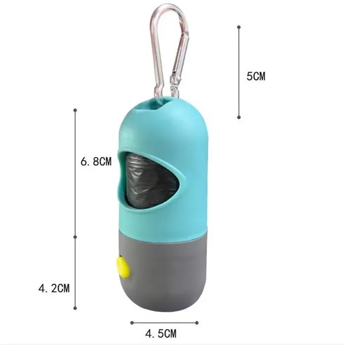 Distributeur de sacs de merde de chien éclairé par LED-sacs à déchets dégradables portables pour le nettoyage extérieur des chiens et des chats