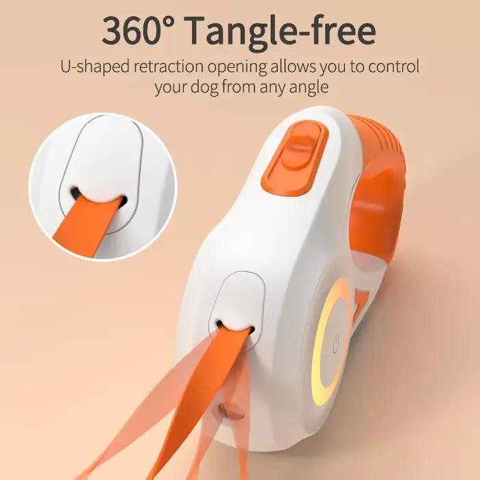 Laisse de chien rétractable automatique 3/5M avec LED lumineuse