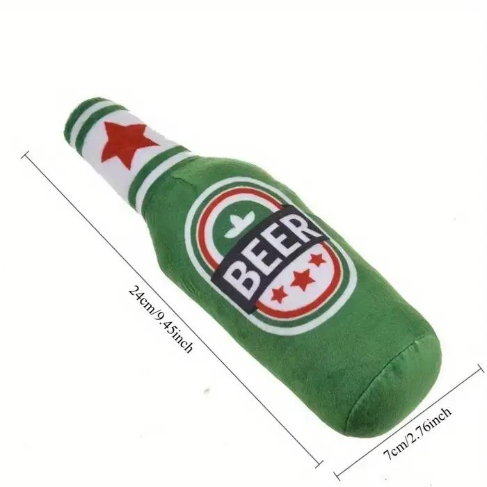 Bouteille de bière réaliste en forme de jouet pour chien grinçant