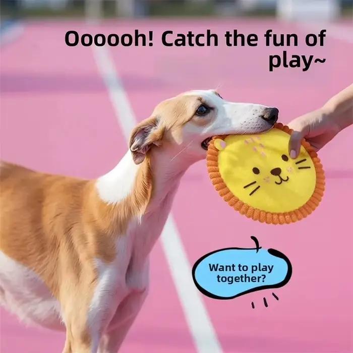 Frisbee en peluche doux pour chien
