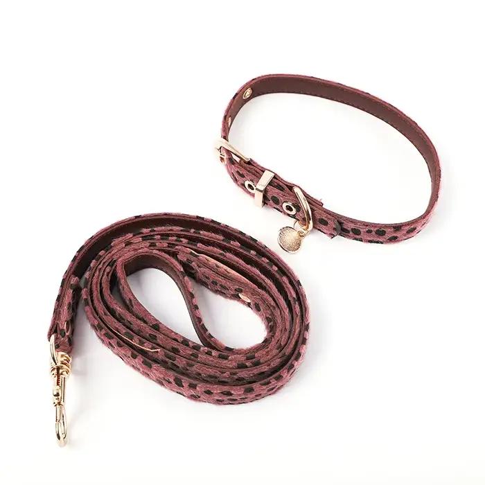 Collier en crin imprimé léopard pour animaux de compagnie