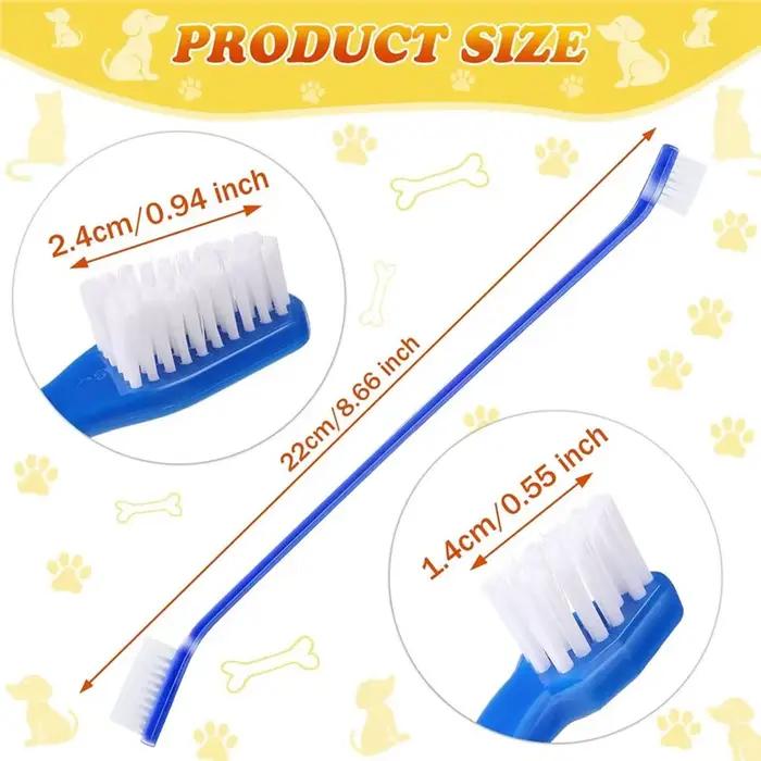 Brosse à dents pratique à double tête pour chien