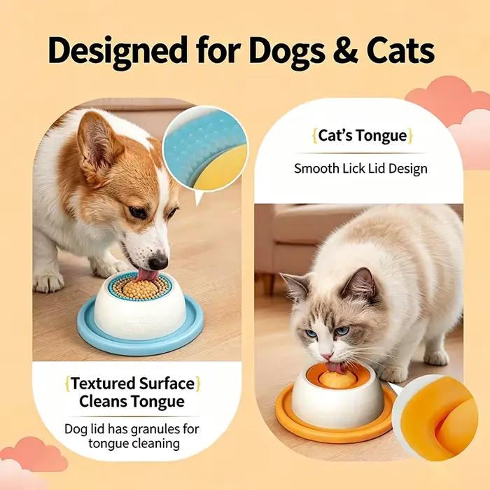 Gamelle à lécher interactive pour chien avec balle roulante, anti-dérapante, pour l'alimentation lente des liquides, des aliments humides, de l'eau et des friandises