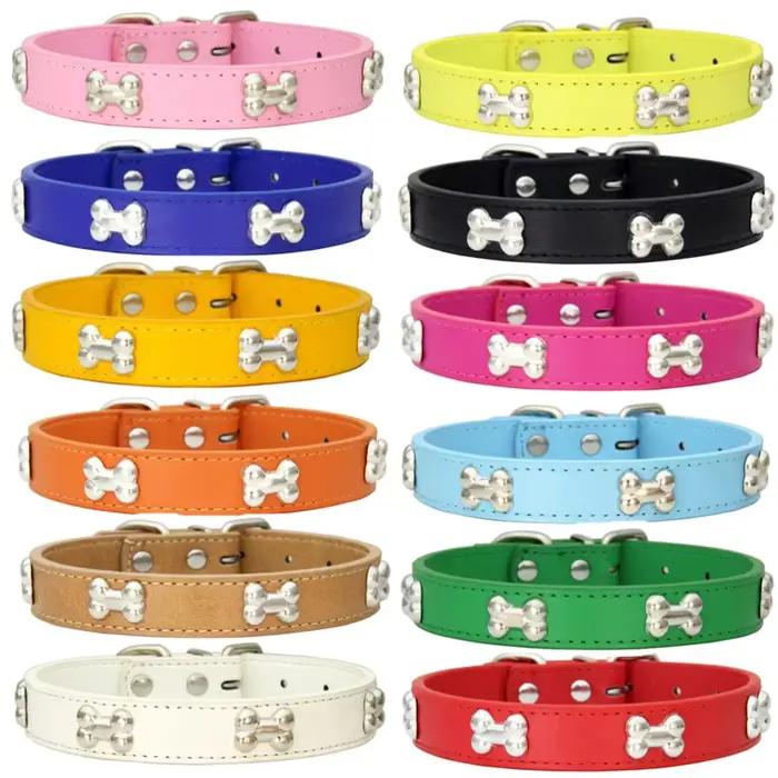Sangle de cou en cuir Sophia pour chien de compagnie