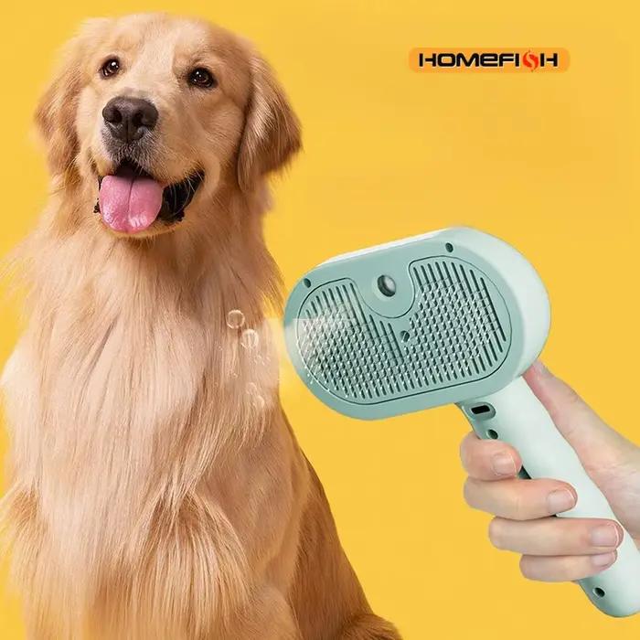Brosse de toilettage pour chiens à pulvérisation de vapeur