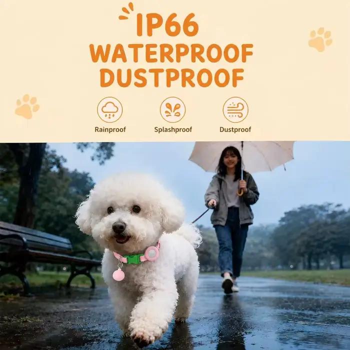 Collier GPS pour chat, dispositif de suivi à portée illimitée, mode anti-perte pour animaux de compagnie, taille réglable 21–32 cm, compatible avec la fonctionnalité Apple Find My.
