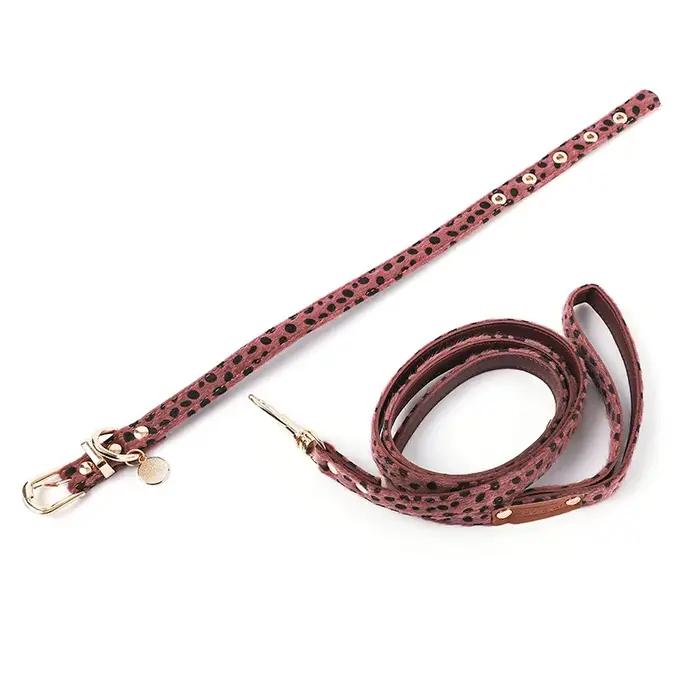 Collier en crin imprimé léopard pour animaux de compagnie