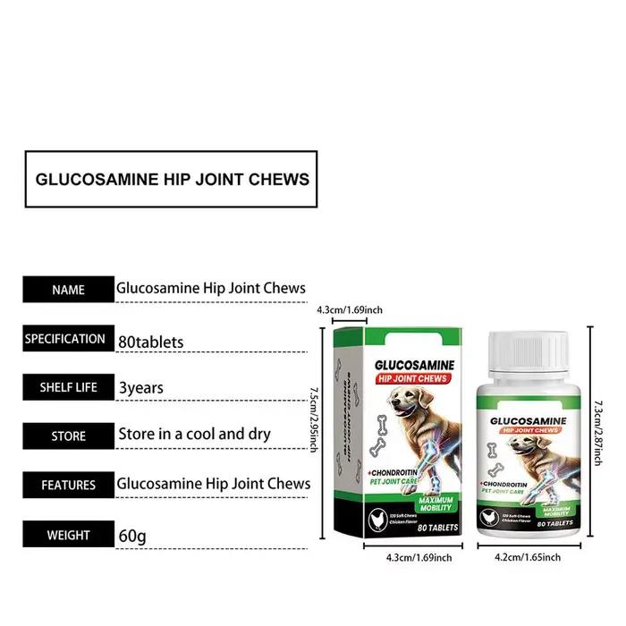 Compléments à mâcher pour chiens à base de glucosamine et chondroïtine – Soutien articulaire et de la mobilité pour